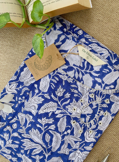 "Reya" Hand Block Printed Cotton kurta