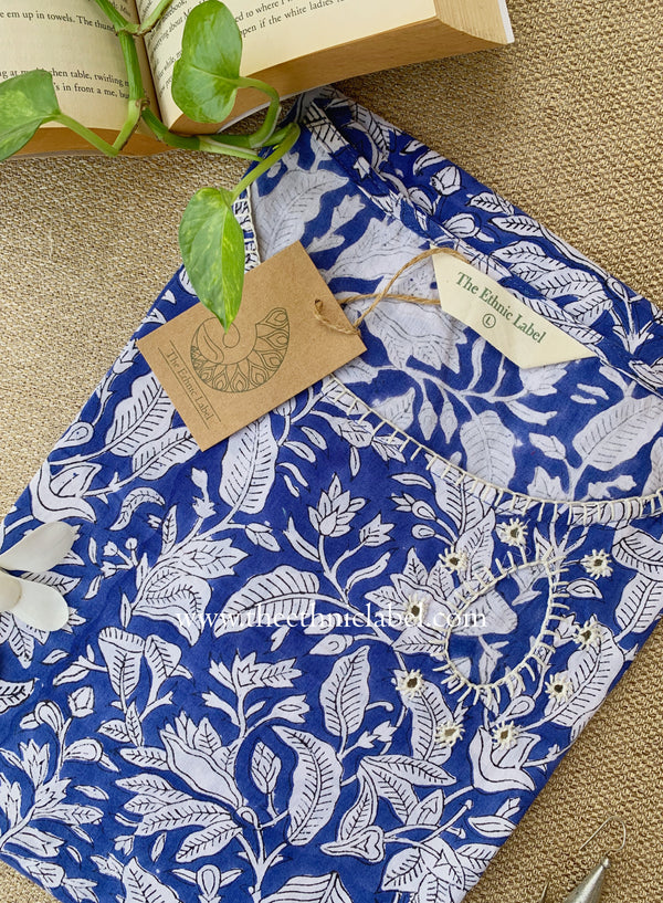 "Reya" Hand Block Printed Cotton kurta