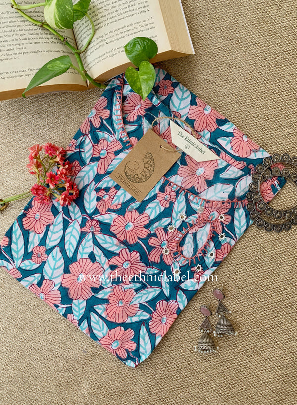 "Tarini" Hand Block Printed Cotton kurta