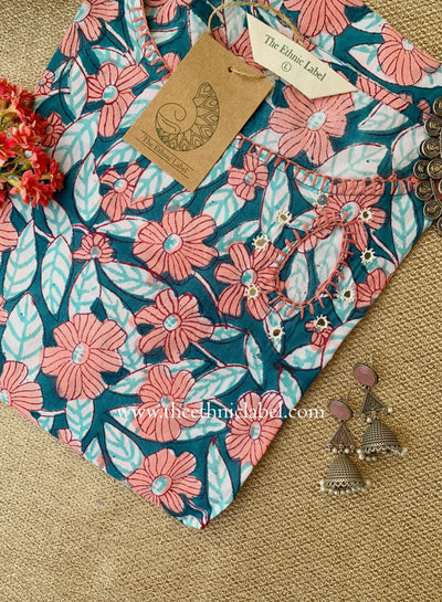 "Tarini" Hand Block Printed Cotton kurta