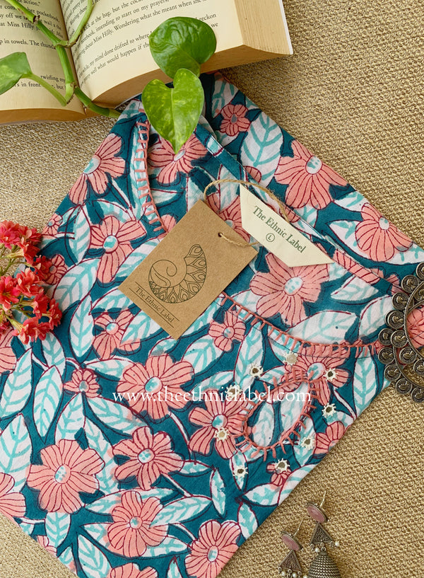"Tarini" Hand Block Printed Cotton kurta