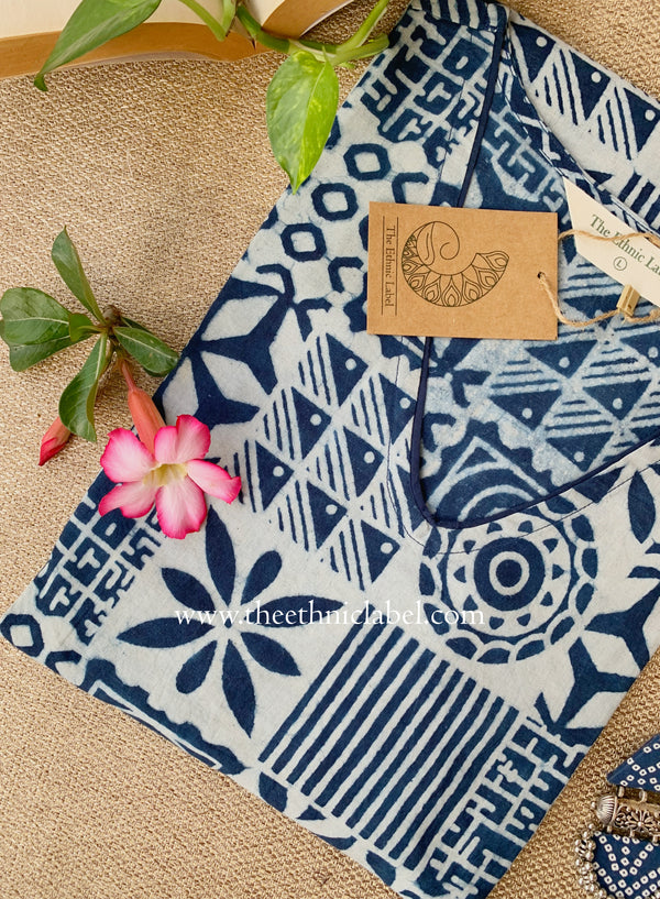 "Avira" Hand Block Printed Bagru Cotton kurta