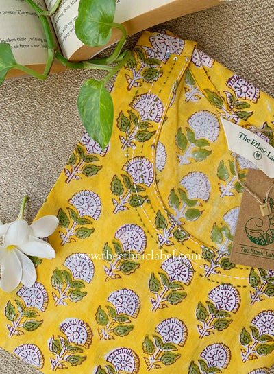 "Nirmaya" Hand Block Printed Cotton kurta