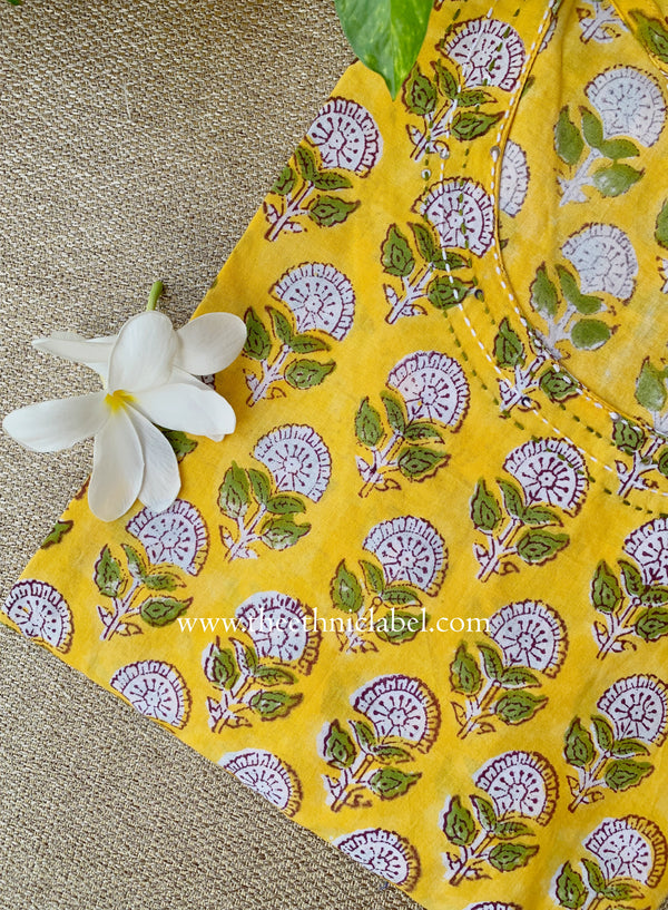 "Nirmaya" Hand Block Printed Cotton kurta