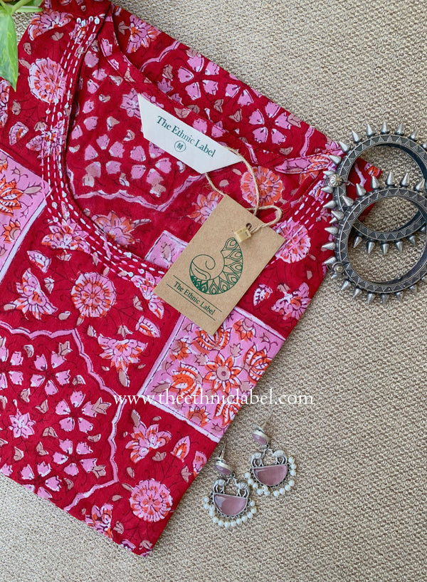 "Chhap" Hand Block Printed Cotton kurta