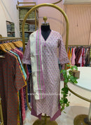 Argha Lavender Cotton Kurta Set with Doria Dupatta(3pc)