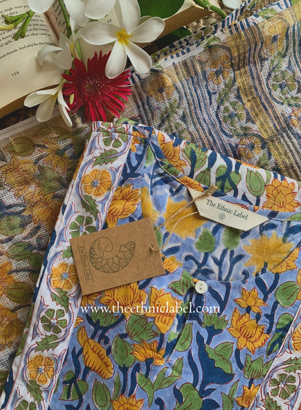 "Sumiran" Hand Block Printed Cotton kurta with dupatta (2pc)