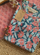 "Sarini" Hand Block Printed Cotton kurta with with kota doria dupatta(2pc)