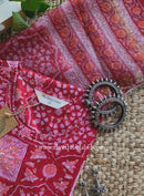 "Chhaya" Hand Block Printed Cotton kurta with with kota doria dupatta (2pc)