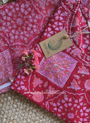 "Chhaya" Hand Block Printed Cotton kurta with with kota doria dupatta (2pc)