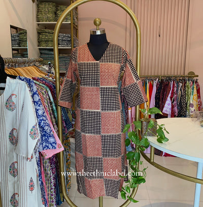 "Tarang" Hand Block Printed Bagru Cotton kurta