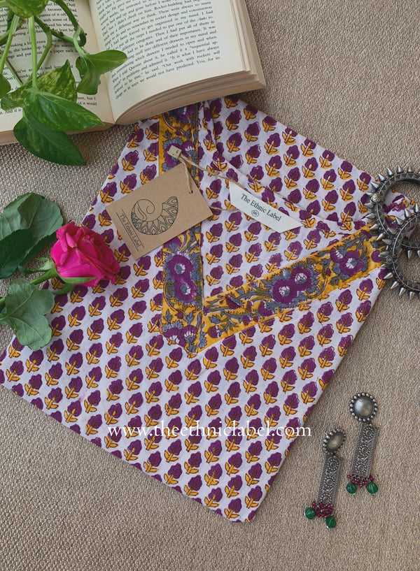 "Jannat" Hand Block Printed Cotton kurta