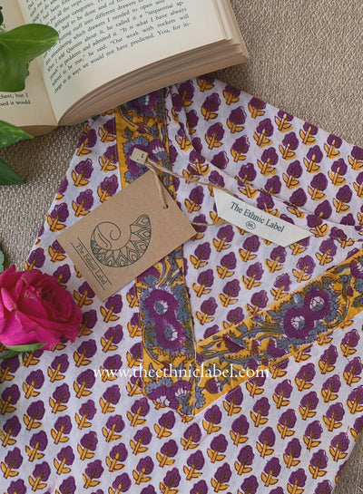 "Jannat" Hand Block Printed Cotton kurta - 3XL