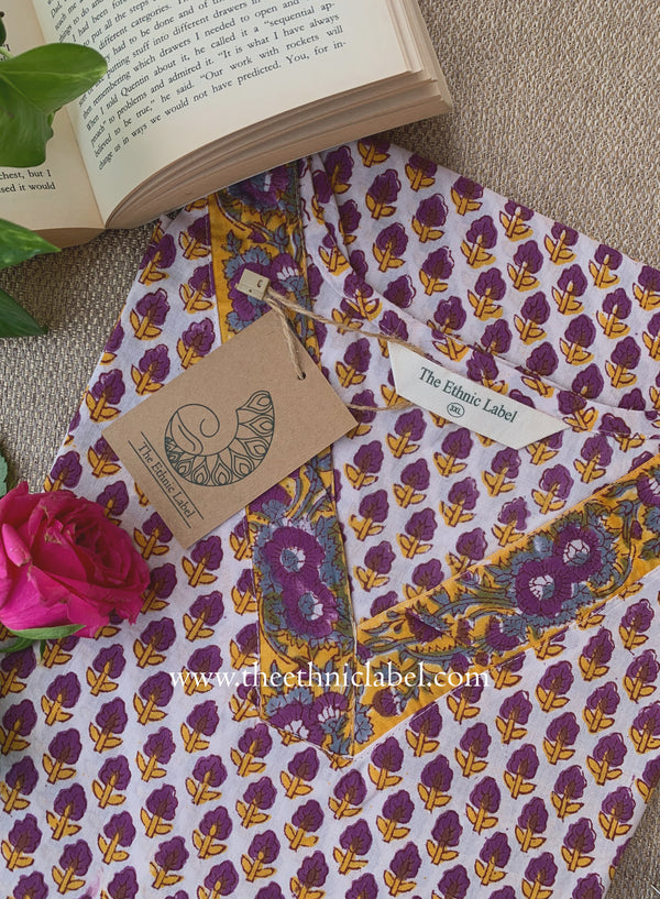 "Jannat" Hand Block Printed Cotton kurta
