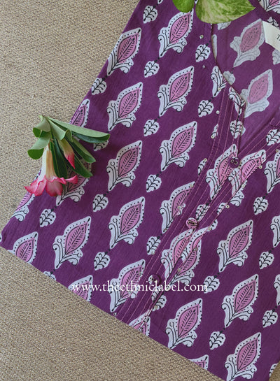 "Kali" Purple Cotton kurta - Big Size