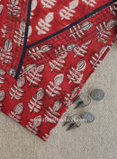 "Vriha" Hand Block Printed Bagru Maroon Cotton kurta