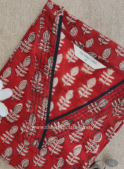 "Vriha" Hand Block Printed Bagru Maroon Cotton kurta