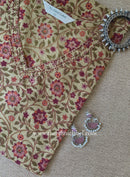 "Shaista" Beige Buttoned Cotton kurta - Big Size