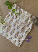 "Zareen" White Block Printed Cotton kurta - Big Size