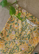 "Chamak" Yellow Block Printed Cotton kurta - Big Size