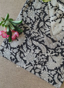 "Mehka" Black Block Printed Cotton kurta - Big Size