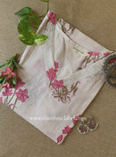 "Suhana" White Block Printed Cotton kurta - Big Size