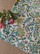"Tripti" White Block Printed Cotton kurta - Big Size