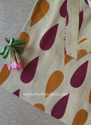 "Tilak" Beige Cotton kurta - Big Size