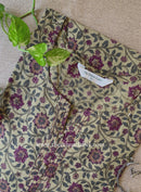 "Nigaar" Beige Cotton kurta - Big Size
