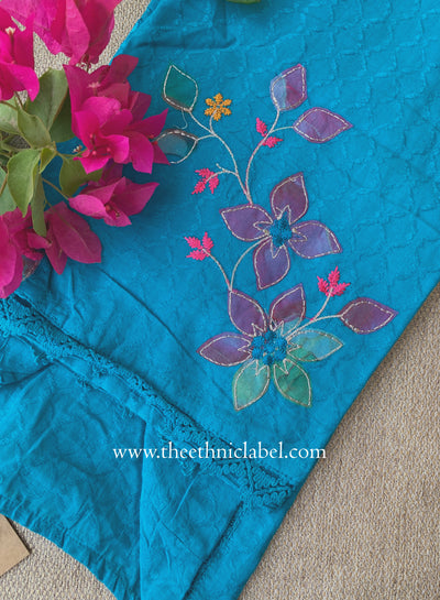 "Firozi" Patch Work Cotton kurta