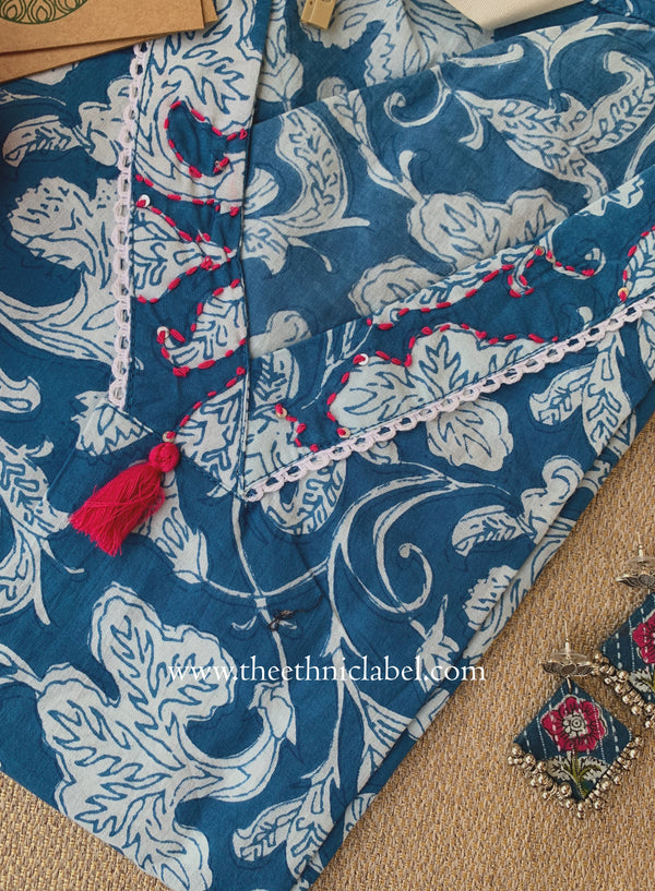 "Riva" Laced Cotton kurta