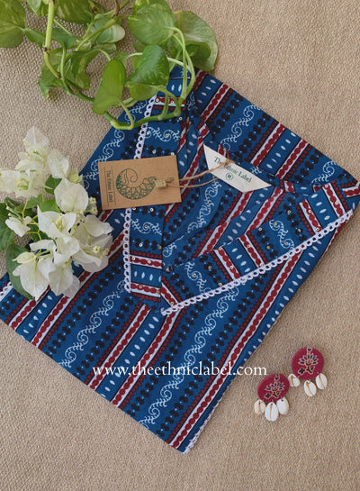 "Resham" Laced Cotton kurta