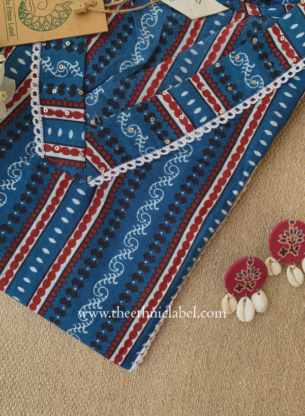 "Resham" Laced Cotton kurta