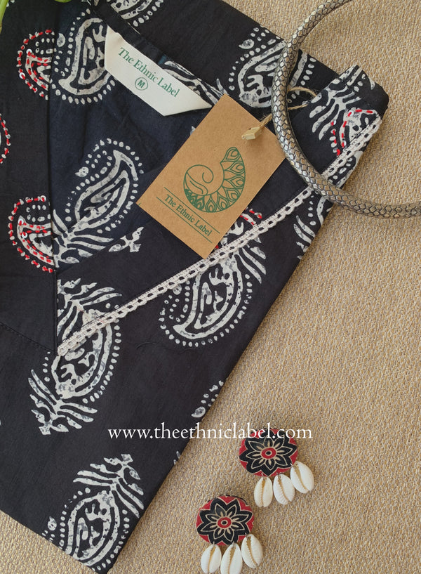 "Sushma" Laced Cotton kurta