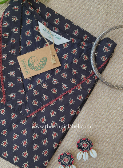 "Amber" Laced Cotton kurta