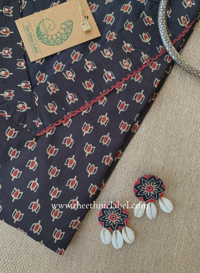 "Amber" Laced Cotton kurta