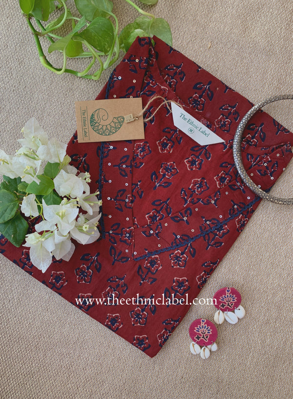 "Palak" Laced Cotton kurta