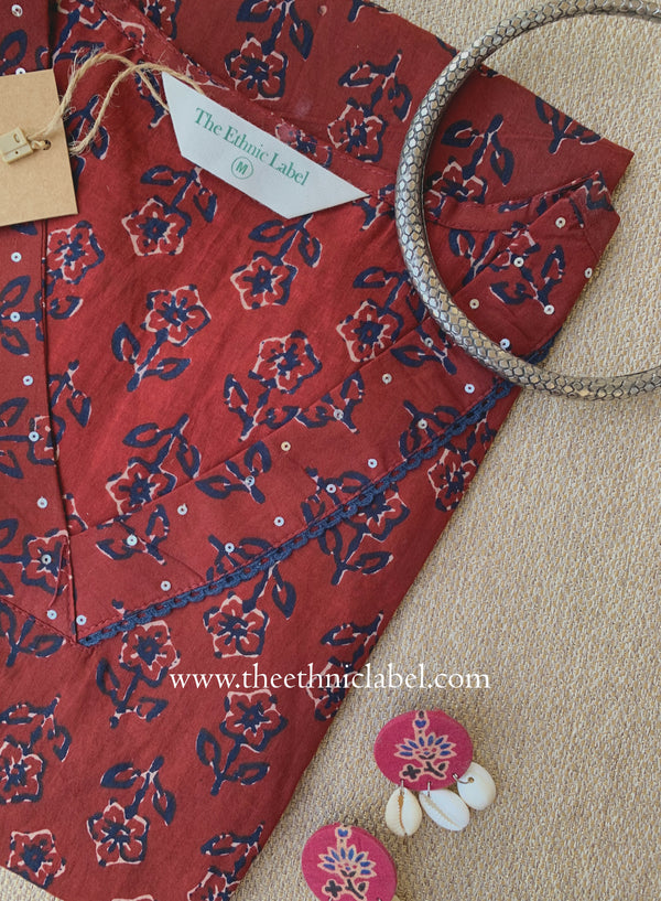 "Palak" Laced Cotton kurta