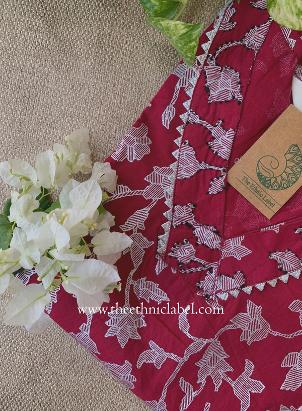 "Shivika" Laced Cotton kurta