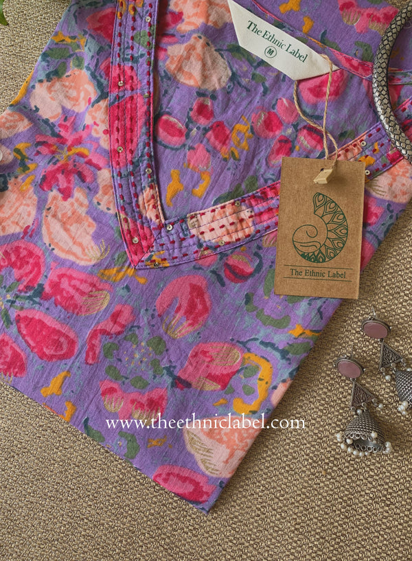 "Nandini" Floral Cotton Kurta