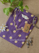 "Mitra" Scalloped Printed Purple Cotton kurta
