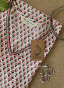 "Mira" Hand Block Printed White Cotton Kurta