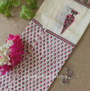 "Mira" Hand Block Printed White Cotton Kurta