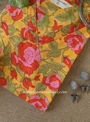 "Nirali" Printed Yellow Cotton Kurta