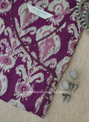"Kriti" Printed Purple Angrakha Cotton kurta