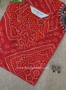 "Sharvari" Bandhani Printed Red Cotton kurta