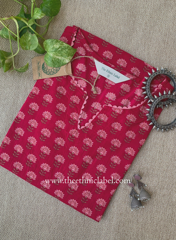 "Maira" Raani Laced Cotton kurta