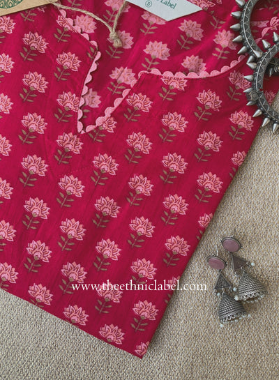 "Maira" Raani Laced Cotton kurta