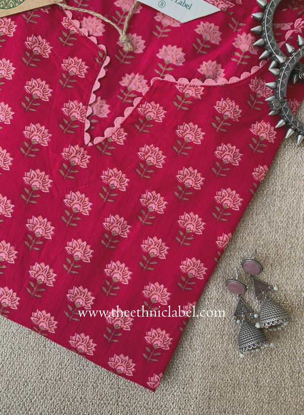 "Maira" Raani Laced Cotton kurta