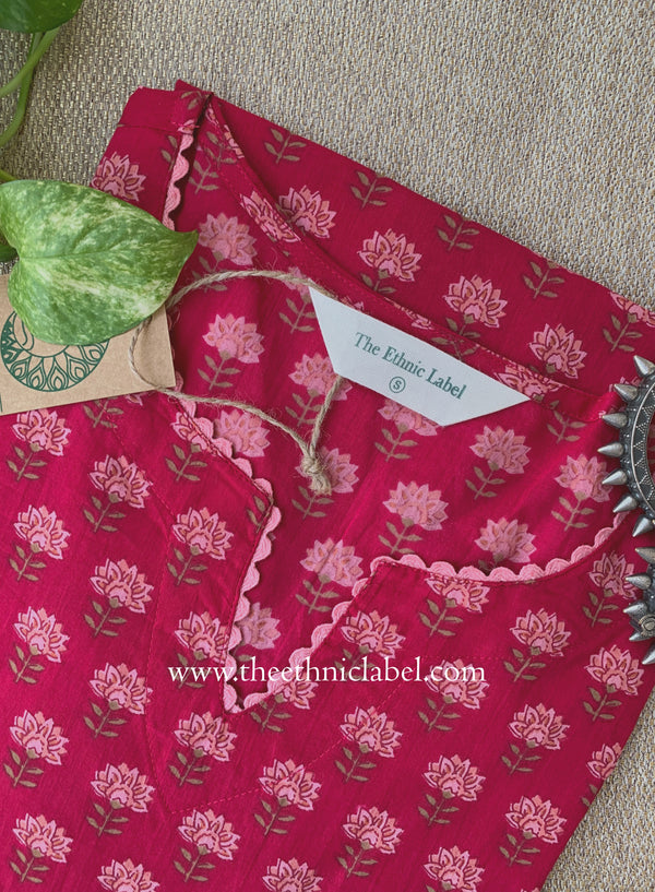 "Maira" Raani Laced Cotton kurta